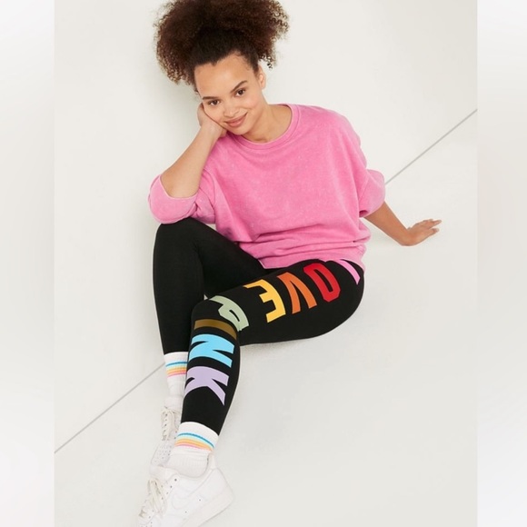 VS PINK Cotton High Waist Full Length Leggings Large - Picture 3 of 9